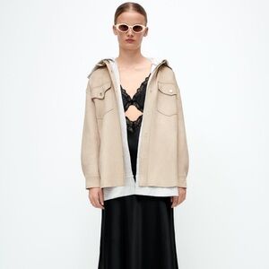FAUX SUEDE POCKET JACKET